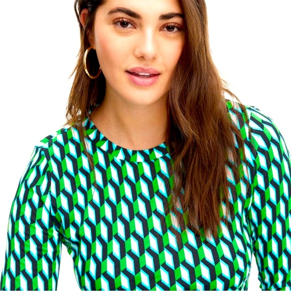 Crewneck Arrow Geo Green Long Sleeve Top - DVF for Target L - Picture 3 of 8